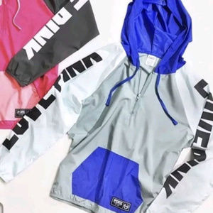 Pink Women's: VS Pink Blue/Gray Quarter Zip Anorak